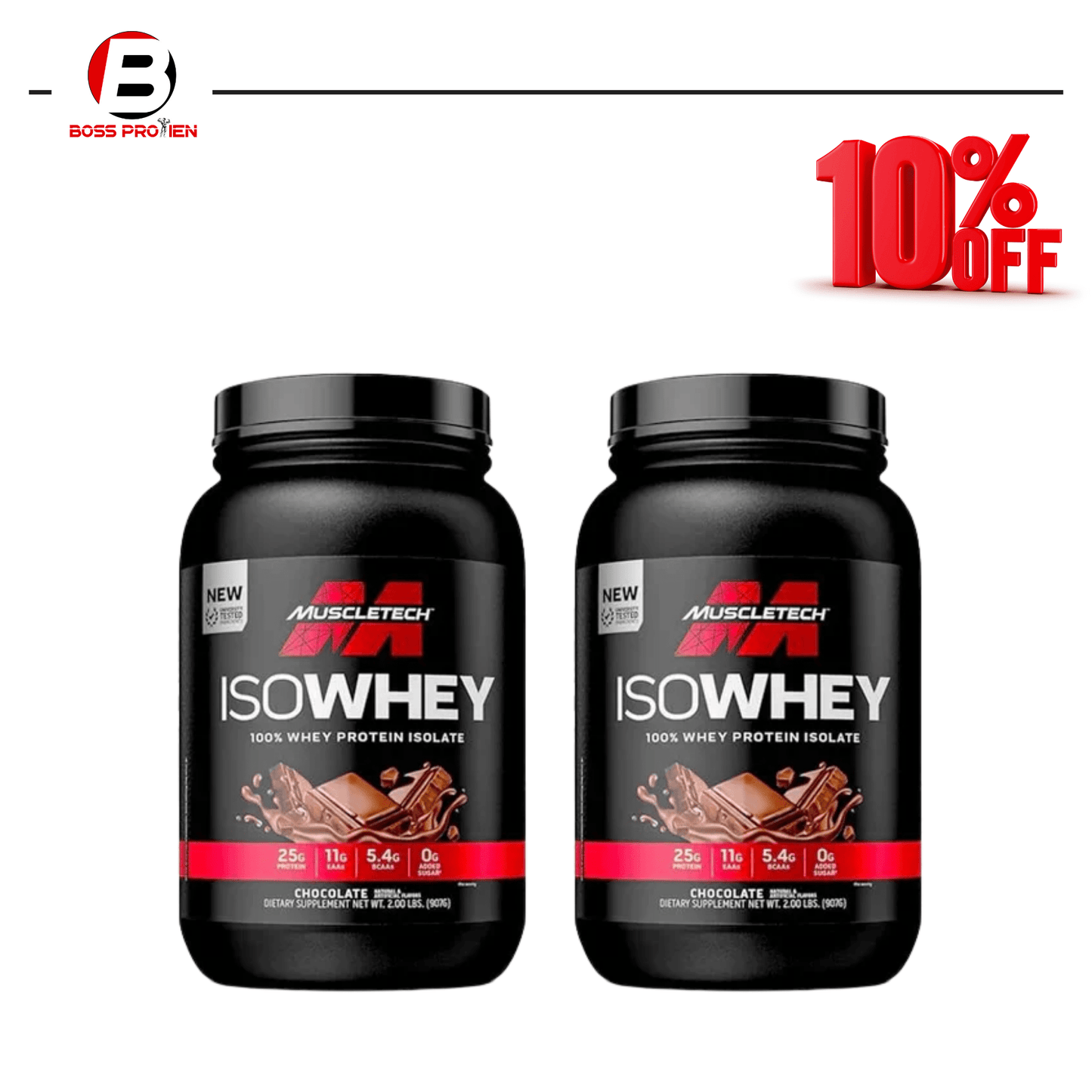 MuscleTech, IsoWhey, 100% Whey Protein Isolate, Chocolate,Vanilla 2 lbs (907 g)